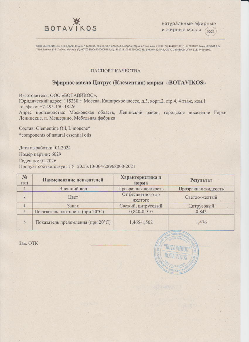 Паспорт №012024